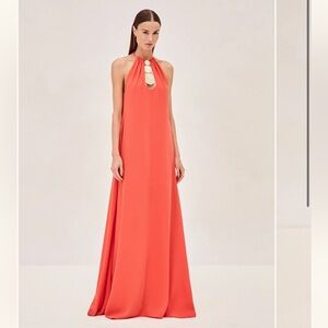 Coral Halter Maxi Dress
